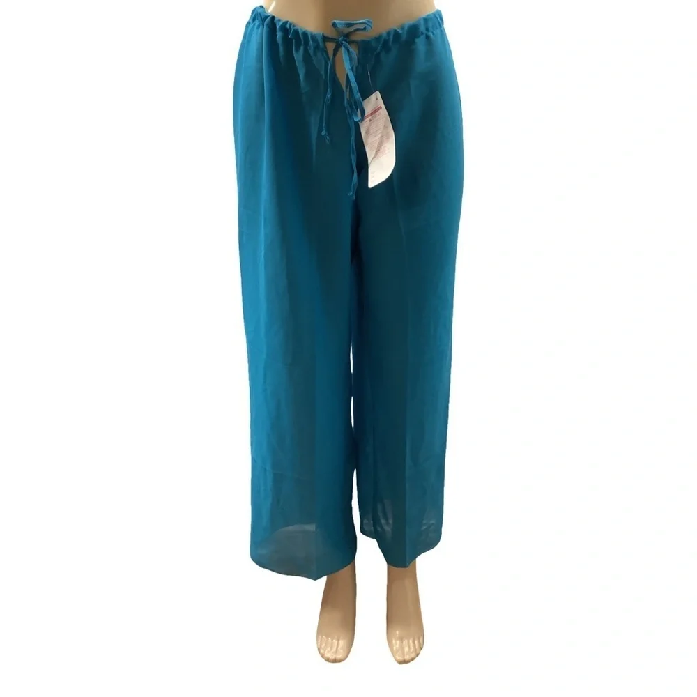 Zuliana Beach Cover Up Pants with Drawstring Size Medium. Made in USA. New